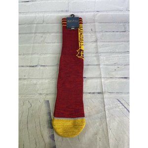 Harry Potter Hogwarts House Men's Knit Crew Socks 1 Pair Shoe Size 8-12 Red NEW
